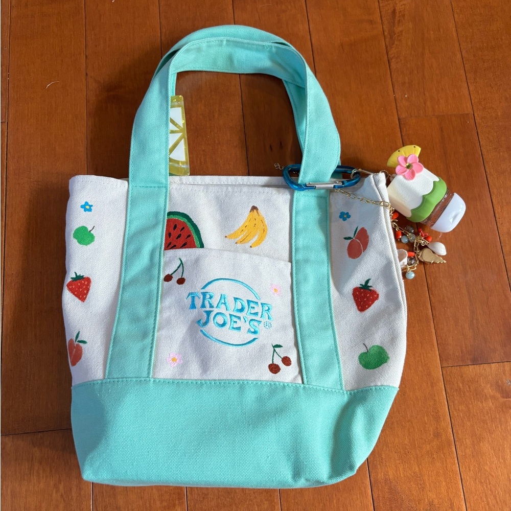 Trader Joe's Canvas Tote Bag with Fruit Design